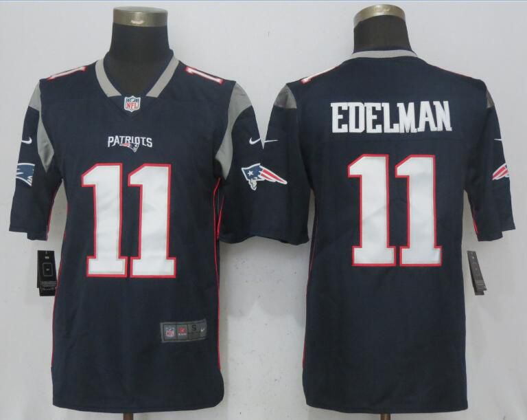 Men New England Patriots 11 Edelman Navy Blue 2017 Vapor Untouchable New Nike Limited Playe NFL Jerseys